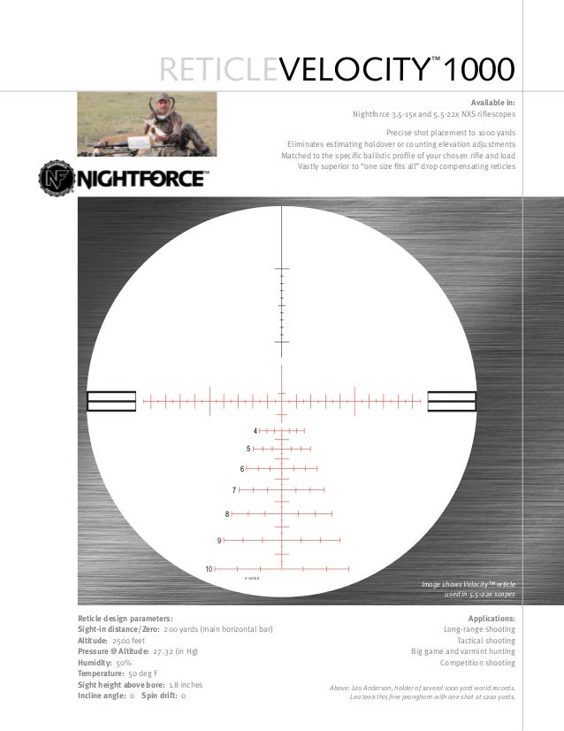 nightforce velocity 1000 reticle review