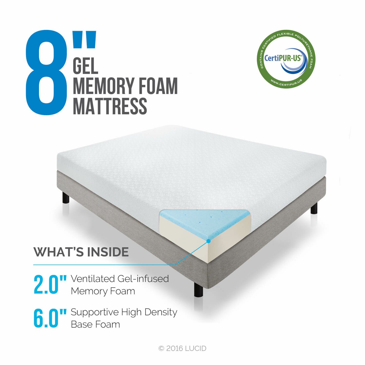 lucid 12 gel memory foam mattress reviews