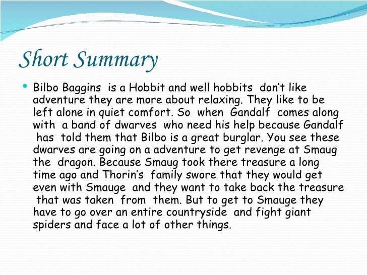 the hobbit book review summary